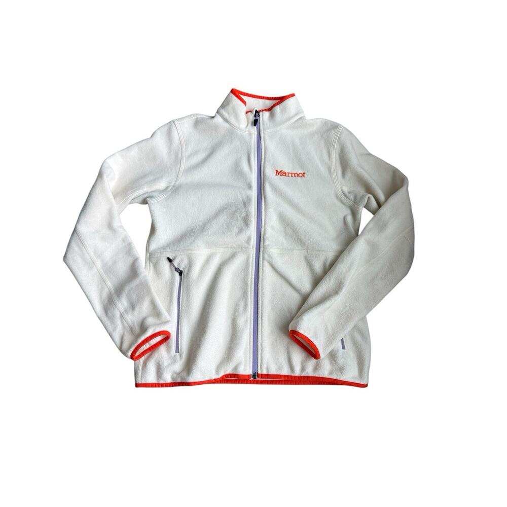 Marmot Womens ROCKLIN FULL ZIP Off White Fleece Jacket Sz Small